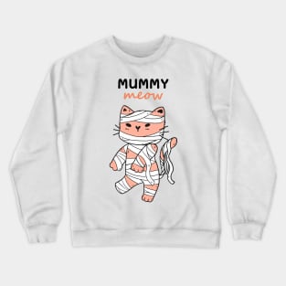 Cute Mummy cat Halloween, gift for cat lover on Halloween day Crewneck Sweatshirt